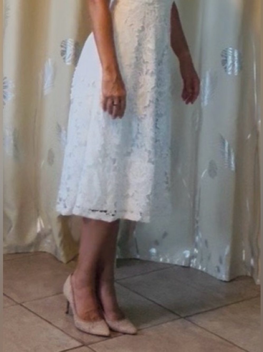LK Bennet Beige Lace Pointed-Toe Pumps - Picture 8 of 12